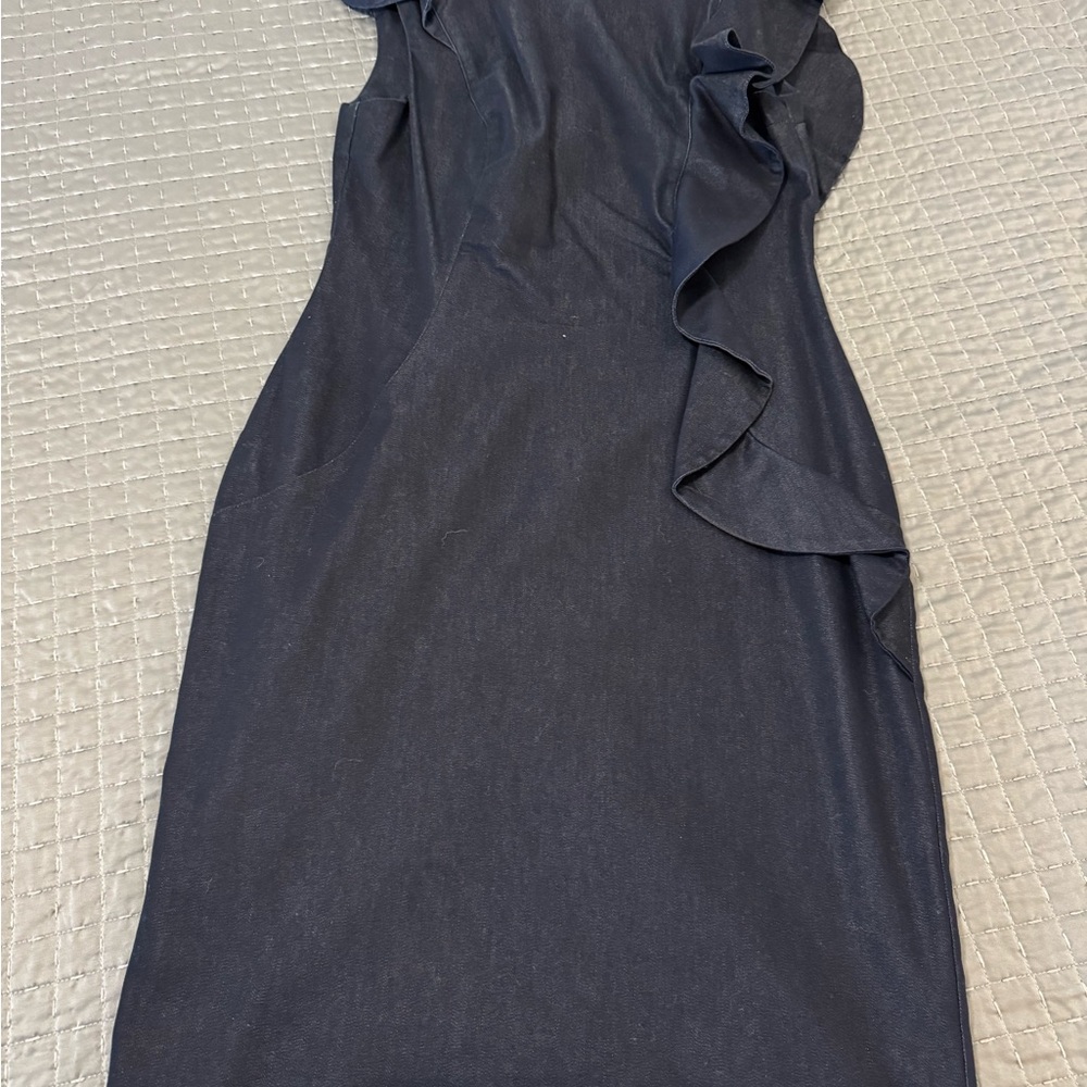 London Times Midnight Asymmetrical Dress